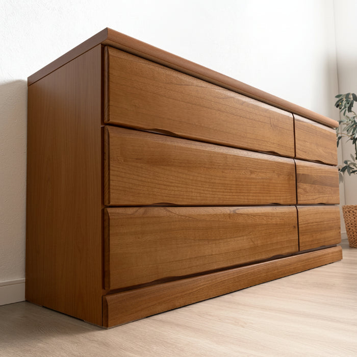 ［幅120・4段］国産 桐 タンス 完成品 チェスト 木製 大容量 大川家具 ローチェスト 衣類収納【超大型商品】〔5131003301〕