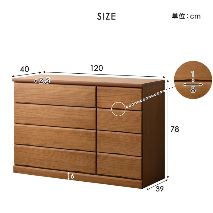 幅120］国産 タンス 完成品 桐 チェスト 木製 大容量 4段 大川家具