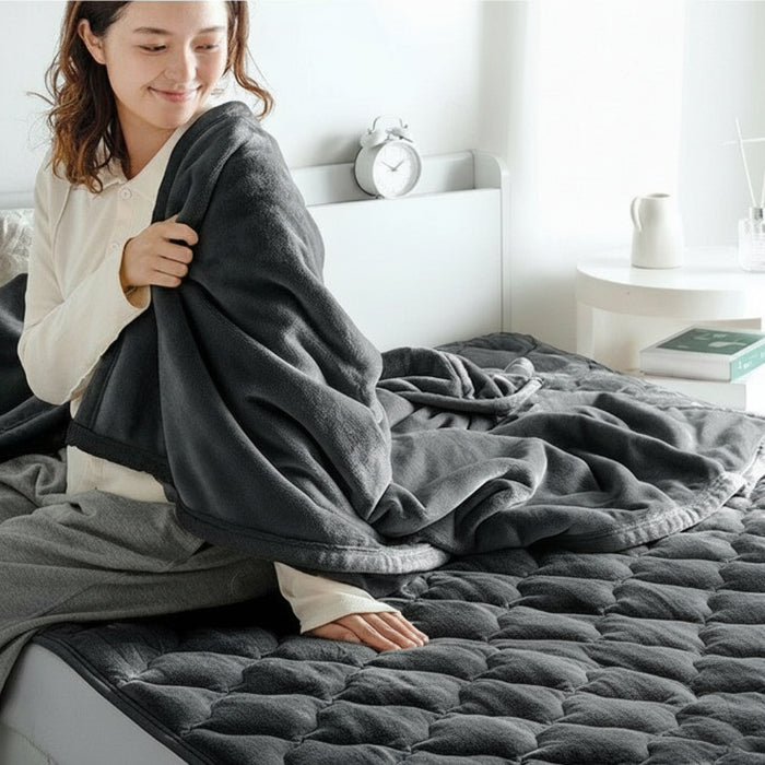 ★2026暖か福袋★ やみつきの肌触り Toronel《トロネル》[ 2枚合わせ毛布 + 敷きパッド ] シングル 洗える ブランケット フランネル〔58700119〕