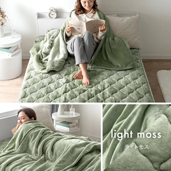 ★2026暖か福袋★ やみつきの肌触り Toronel《トロネル》[ 2枚合わせ毛布 + 敷きパッド ] シングル 洗える ブランケット フランネル〔58700119〕