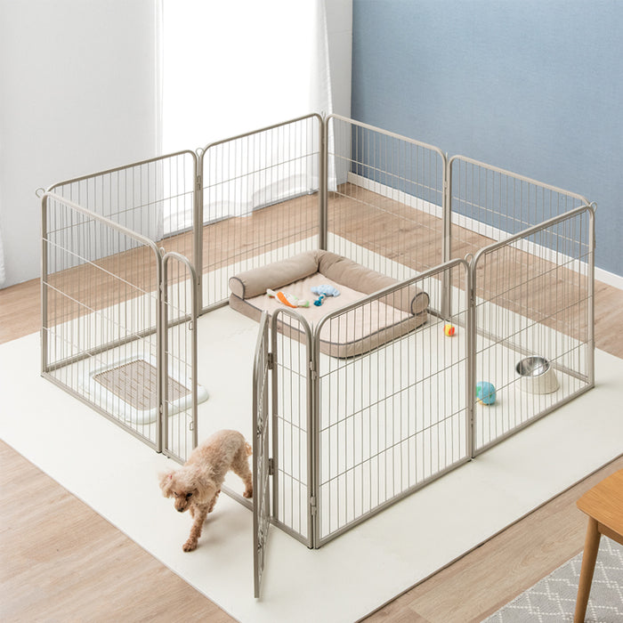 ［1ドア・高さ80cm］バリアフリー ペットサークル ハイタイプ サークル ペットケージ 正方形〔83900001〕