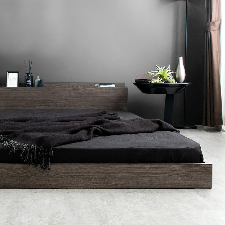 ダブル］マットレス付 ローベッド すのこ ベッドフレーム 2口