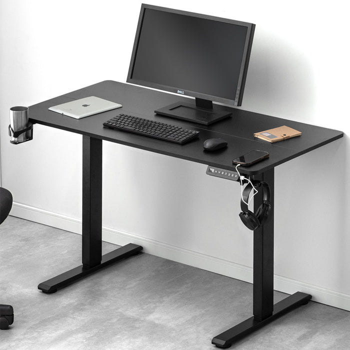 ［幅120］電動昇降デスク 無段階昇降 USBポート付 メモリ機能 静音設計 衝突感知センサー 耐荷重80kg 昇降デスク〔45400147〕