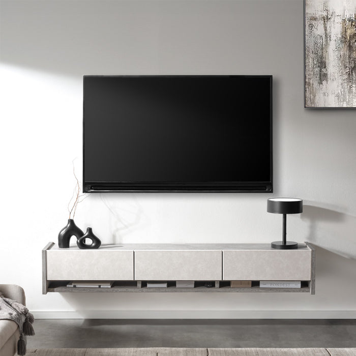 フロートテレビ台 ［幅210cm］壁掛け 完成品 大川家具 国産 フラップ扉
