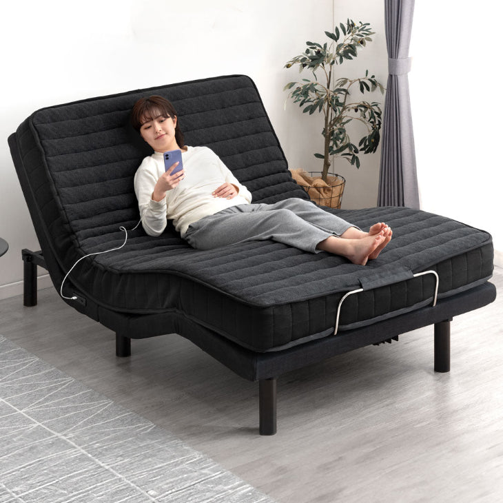 シングル] スマホで操作OK 電動ベッド 2モーター ポケットコイル