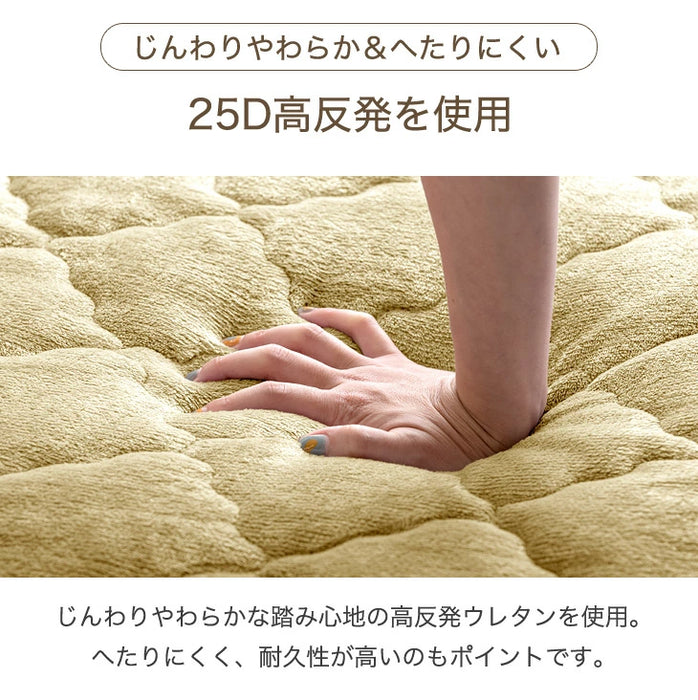 ［140cm］ 超極厚60mm 洗える カバーリングラグ 円形 ラグマット 高反発 フランネルラグ カバーリング ホットカーペット対応 絨毯 防音 抗菌 防臭 防ダニ〔61100120〕