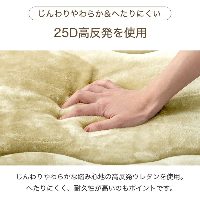 ［140cm］超極厚60mm とろりんラグ 円形 極細マイクロファイバー ホットカーペット対応 ラグマット 高反発 フランネルラグ 絨毯 防音 抗菌〔61100126〕