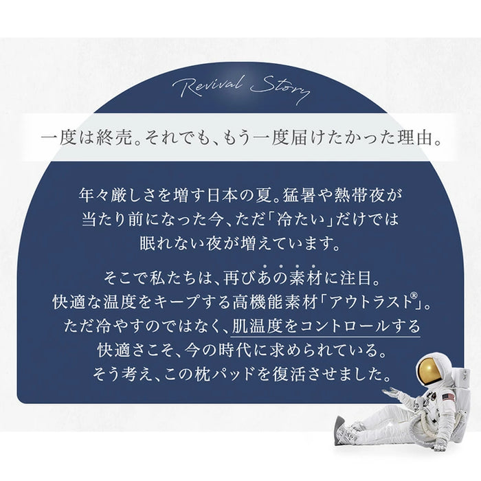 アウトラスト 枕パッド 2枚組 接触冷感 洗える 防ダニ 抗菌 防臭 枕カバー〔61140149〕