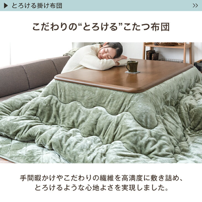 【対応こたつサイズ：幅105-120×奥行75-90cm】とろりん こたつ布団 ボリュームタイプ 掛敷2点セット 何度も洗える 防臭 大判 掛け布団 敷布団〔91300168〕