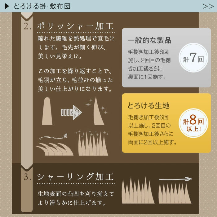 【対応こたつサイズ：幅105-120×奥行75-90cm】とろりん こたつ布団 ボリュームタイプ 掛敷2点セット 何度も洗える 防臭 大判 掛け布団 敷布団〔91300168〕