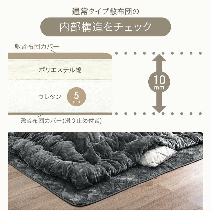 【対応こたつサイズ：幅105-120×奥行75-90cm】とろりん こたつ布団 ボリュームタイプ 掛敷2点セット 何度も洗える 防臭 大判 掛け布団 敷布団〔91300168〕