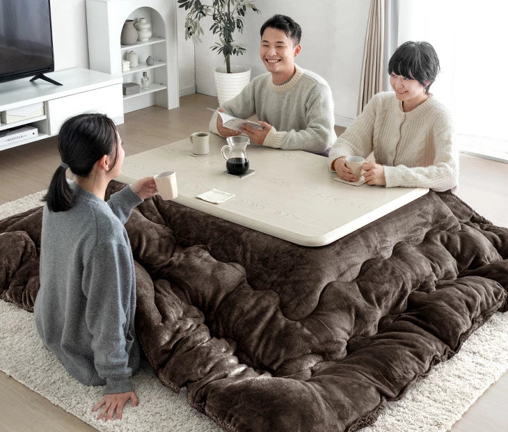 ［200×240］リバーシブル こたつ 掛け布団 中綿2.1kg 洗える 厚手 ボア＆フランネル 長方形〔61300034〕