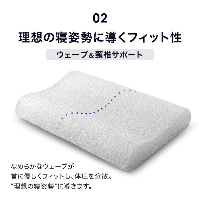 【新発売記念プライス】空気でできた枕 Goo3D Air 枕 カバー付 洗える 防ダニ 高反発 日本製 体圧分散 ウェーブ型〔51300051〕