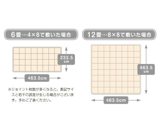 [12畳] かわいいモロッカン柄 ジョイントマット大判 59cm 安心 低ホル 洗える 1級防音 抗菌 防臭 床暖房対応 サイドパーツ付 フローリング〔99900055〕