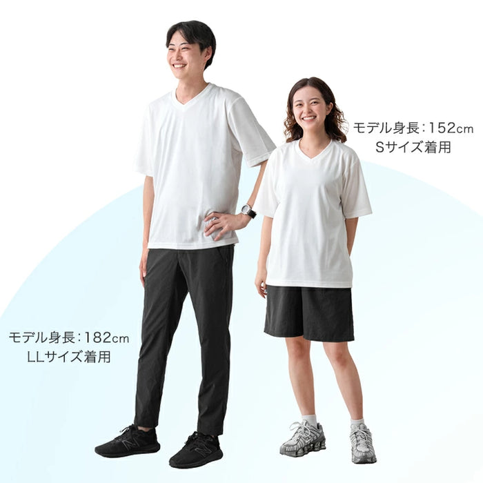 ［専用ファン付］《新開発》背中にポケット さらひやシャツ 吸汗速乾 接触冷感 Vネック 背中ポケット ウェア〔63900092〕