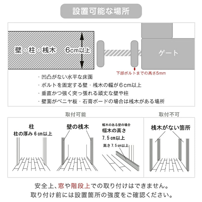 《累計15万台突破》［幅75~152］つまづきにくい ベビーゲート ワイドタイプ バリアフリー 拡張フレーム付 突っ張り式 ドア付〔64900009〕