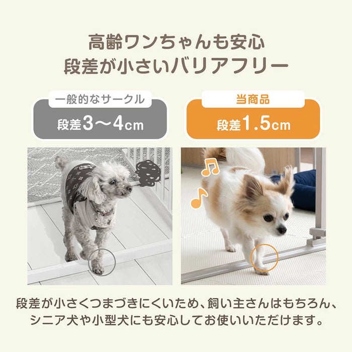 【新発売記念プライス】［8枚］ペットサークル 壁ガード付 木目調 ドア付き 折り畳み 組み換えOK〔64900015〕