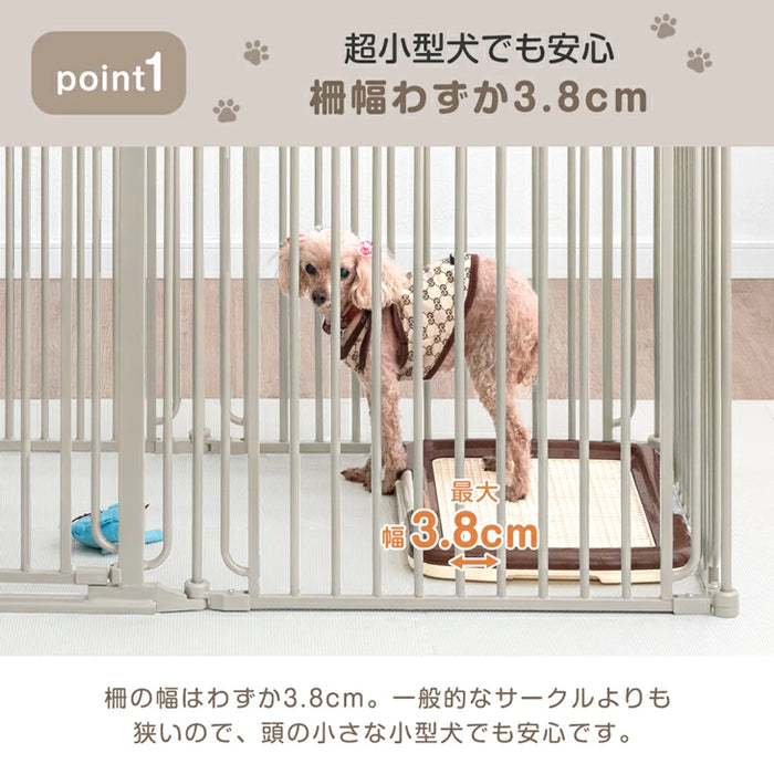 ［6枚セット］小型犬も安心 バリアフリー ペットサークル スチール コンパクト 折りたたみ 65cm〔64900019〕