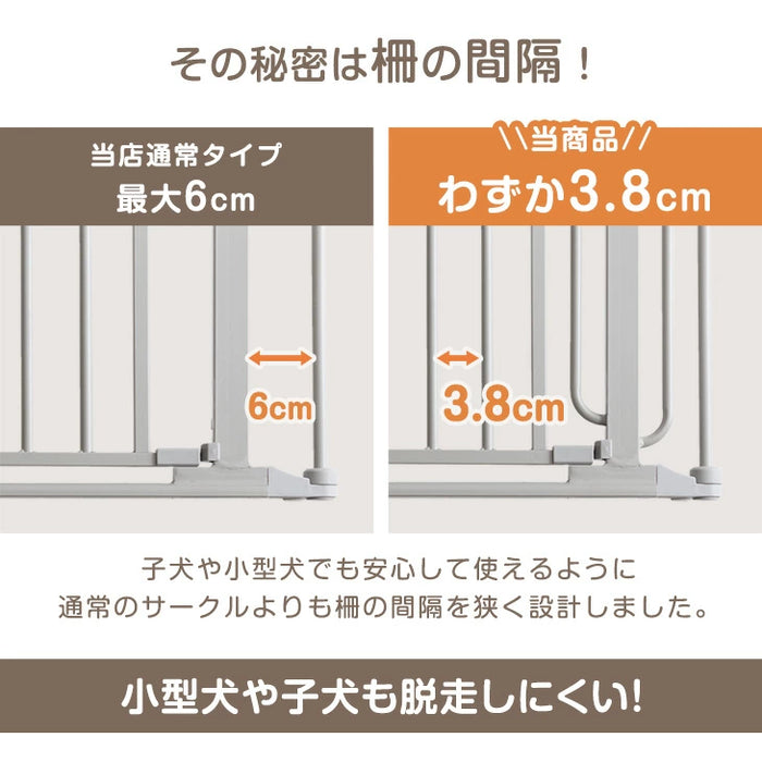 ［6枚セット］小型犬も安心 バリアフリー ペットサークル スチール コンパクト 折りたたみ 65cm〔64900019〕