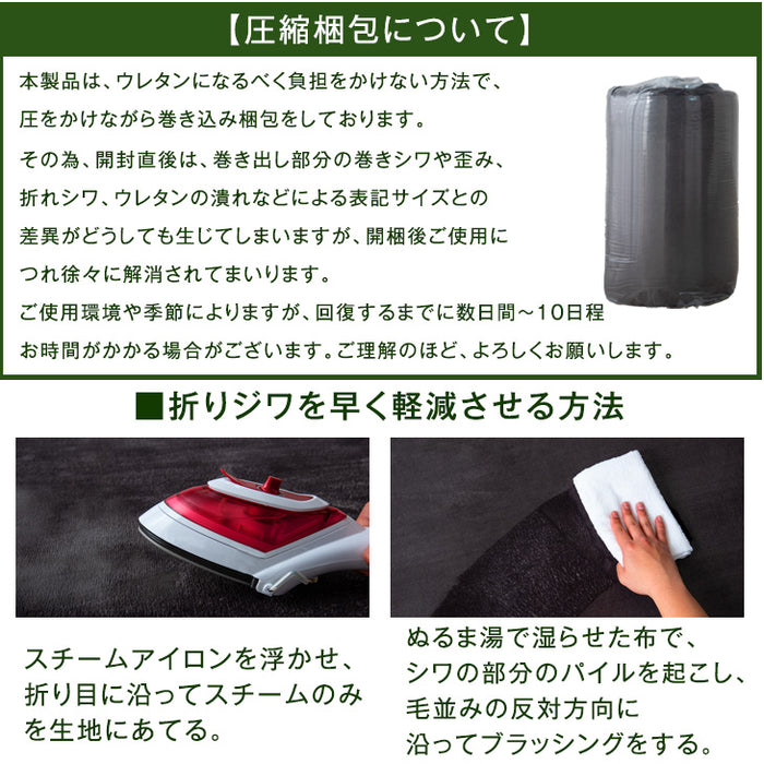 200×300㎝ 極厚25mm  低反発ラグ カーペット 滑り止め付き オールシーズンOK〔24010033〕