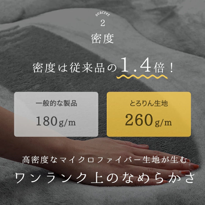 ［140cm］超極厚60mm とろりんラグ 円形 極細マイクロファイバー ホットカーペット対応 ラグマット 高反発 フランネルラグ 絨毯 防音 抗菌〔61100126〕