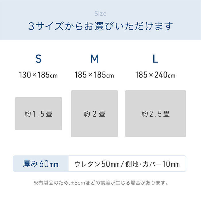 [130×185cm ]ひんやり冷感！超極厚60mm 洗える カバーリングラグ Q-max0.5 防音 抗菌 防臭 防ダニ 滑り止〔65010032〕