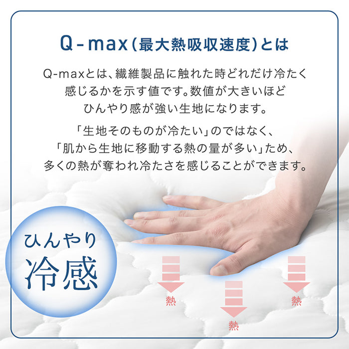 [185×185cm]ひんやり冷感！超極厚60mm 洗える カバーリングラグ Q-max0.5 防音 抗菌 防臭 防ダニ 滑り止〔65010033〕