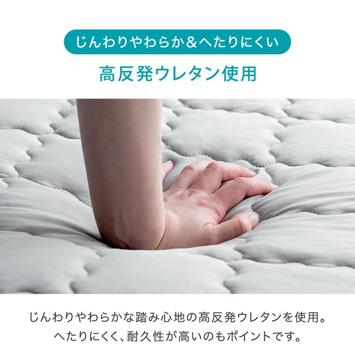 ［190×240］ひんやり冷感！極厚50mm 洗える カバーリングラグ 2層ウレタン Q-max0.5 防音 抗菌 防臭 防ダニ  滑り止め〔65010099〕
