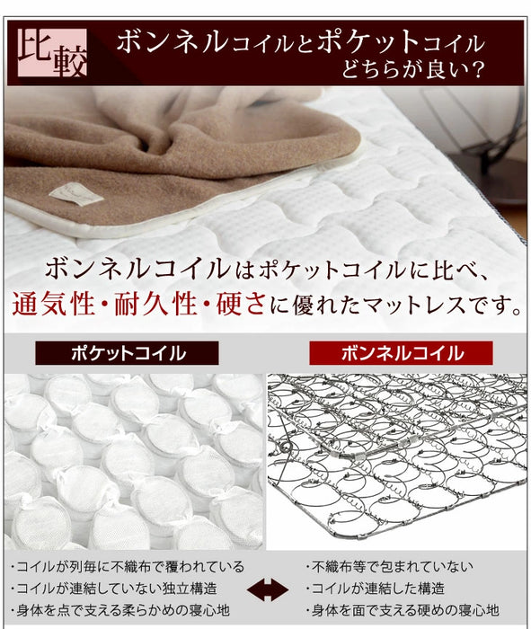 [セミダブル］ボンネルコイルマットレス 通気性抜群 3Dメッシュ〔65090109〕
