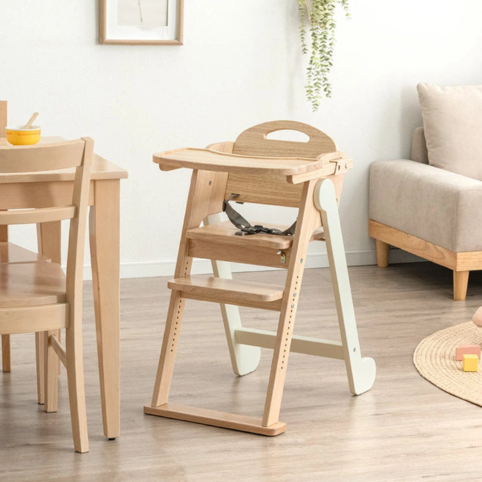 現役ママが考えた ベビーチェア テーブル付き 折りたたみ 天然木 高さ調整 足置き〔65200030〕