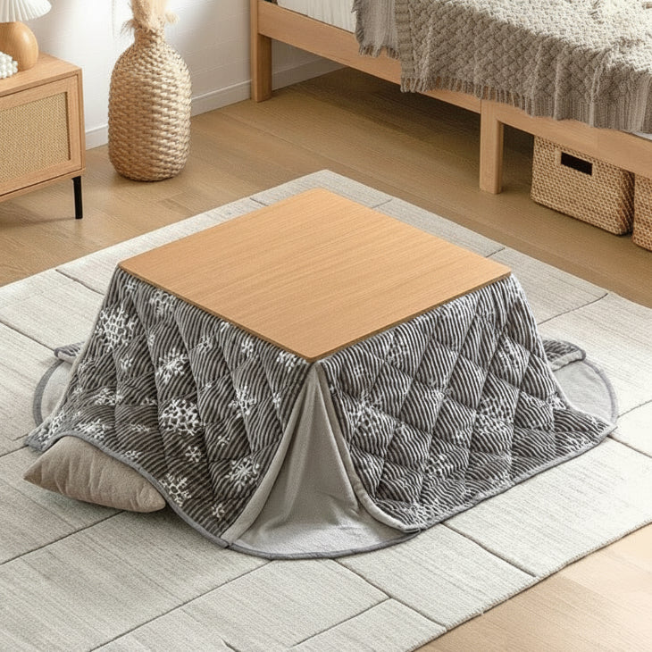 ライトウッド こたつテーブル ヒーター付き クリアランス】［2点セット］こたつ テーブル 掛布団付き 正方形 300W