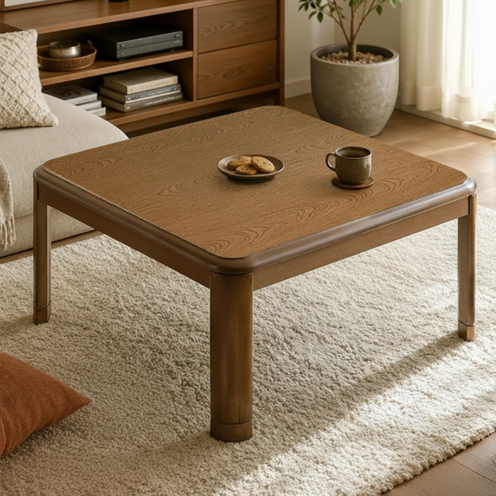 ★21時～販売開始★【アウトレット半額!! キャンセル戻り品】［80×80cm］傷に強いUV塗装 こたつ テーブル単品 正方形 600W ハロゲンヒーター 手元コントローラー 継ぎ脚 コード収納ボックス(6814009323out・out3230)