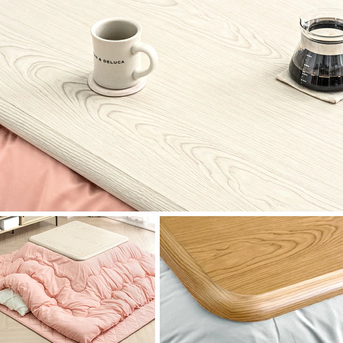 ［80×80cm］傷に強いUV塗装 こたつ テーブル単品 正方形 600W ハロゲンヒーター 手元コントローラー 継ぎ脚 コード収納ボックス〔68140093〕