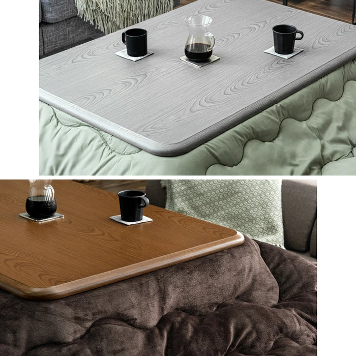 ［120×80cm］傷に強いUV塗装 こたつ テーブル単品 長方形 600W ハロゲンヒーター 手元コントローラー 継ぎ脚 コード収納ボックス〔68140094〕