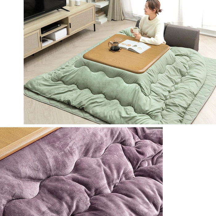 ［3点セット］[ピーチスキン] 速暖2秒！600Wハロゲンヒーター こたつ 80×80 掛敷布団 正方形 木製 炬燵 継脚 シンプル おしゃれ〔68140096〕