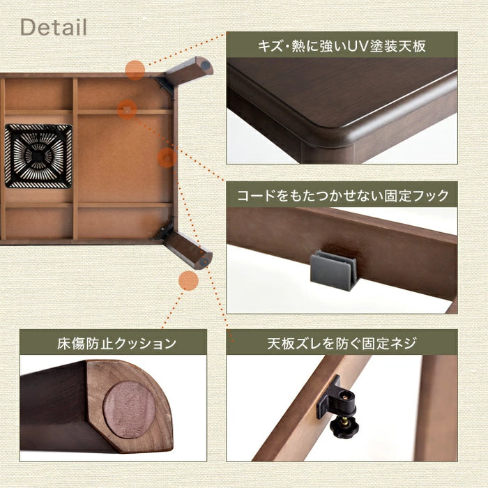 ［155×80cm］ダイニングこたつ 8点セット 600W ハロゲンヒーター 長方形 手元コントローラー 高脚 6人掛け 回転椅子【超大型商品】〔68140121〕