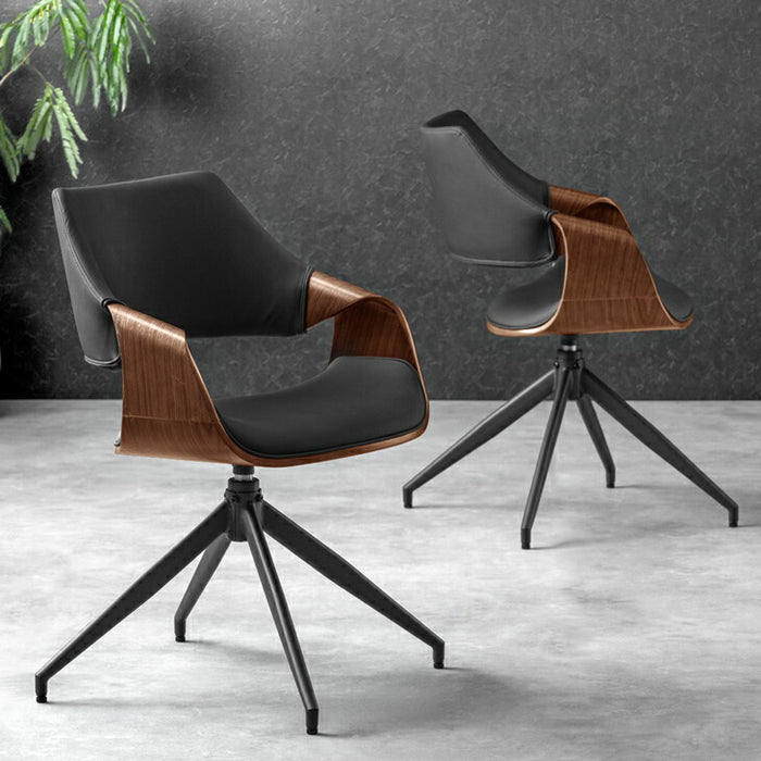 【新発売記念プライス】［2脚セット］ 回転 ダイニングチェア 回転式 チェア 木製チェア 回転チェア 回転椅子〔68400039〕