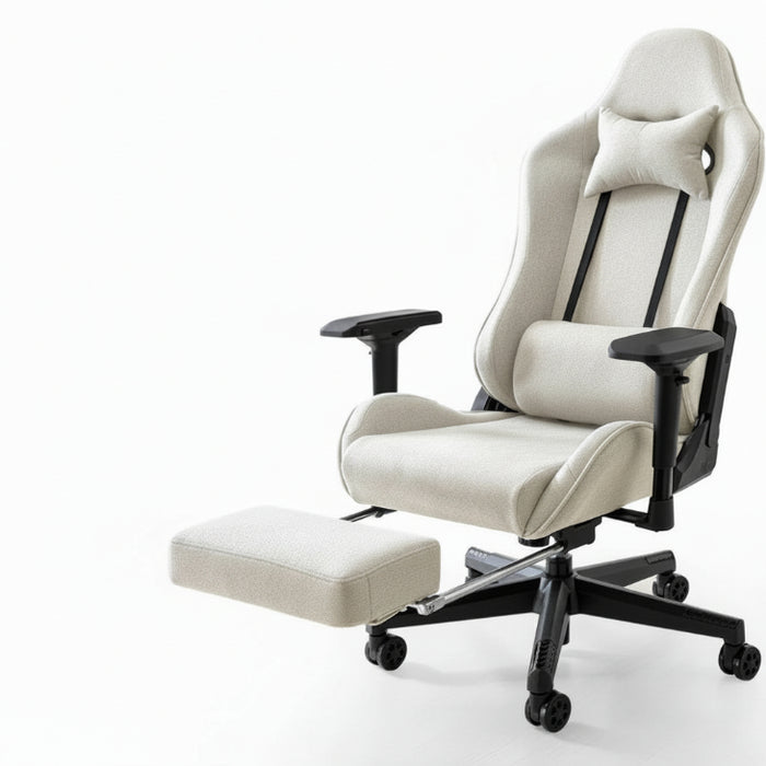 ファブリック ゲーミングチェア 4Dアームレスト フットレスト付