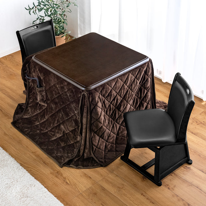 4点セット］ダイニングこたつ 80×80cm 600Wハロゲンヒーター 正方形