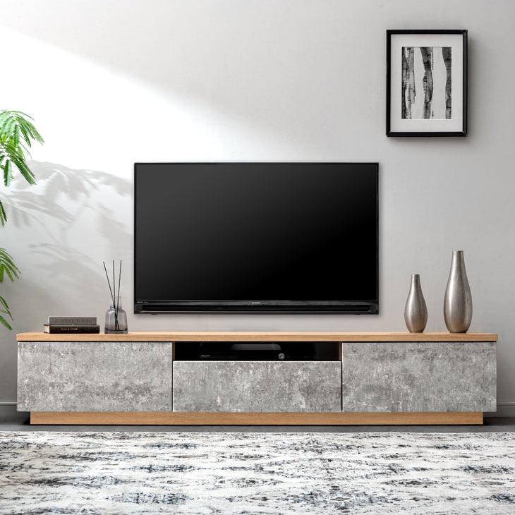 Amazon｜テレビ台 ミニ テレビラック 木目調 ツートン 80cm ローボード パソコン台 北欧風 おしゃれ コンパクト 小さめ 省スペース  AVボード ロータイプTV台 ナチュラル/ホワイト｜ローボード・テレビ台 オンライン通販