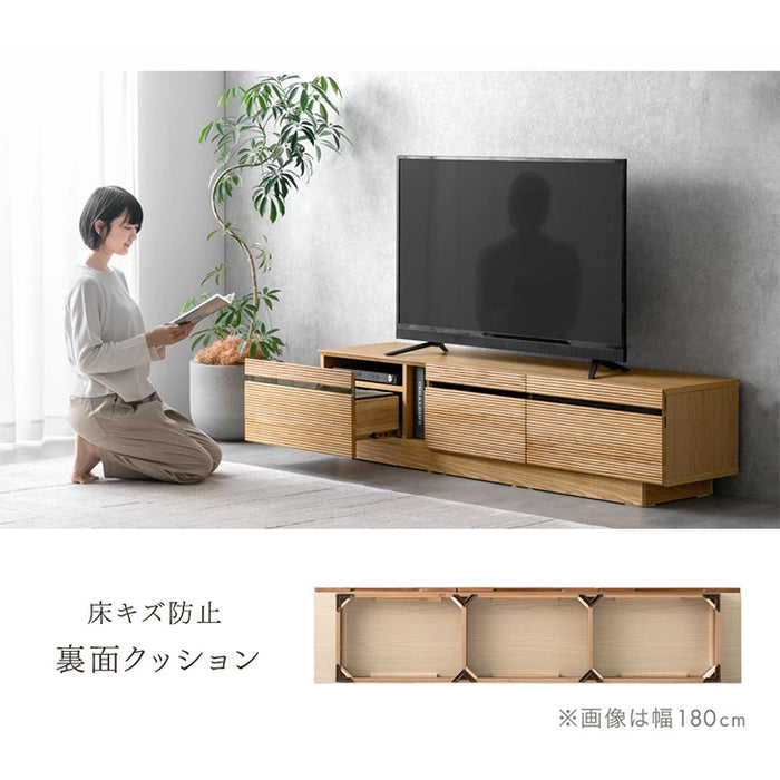 ［幅166cm］テレビ台 完成品 アッシュ 木製 北欧 ロータイプ キャビネット テレビボード【超大型商品】〔71020052〕