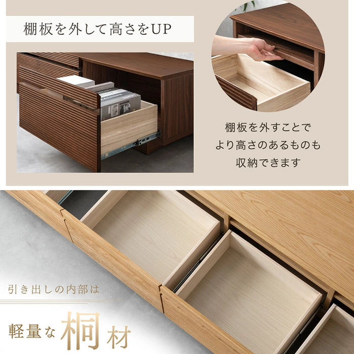 ［幅210cm］テレビ台 完成品 アッシュ 木製 北欧 ロータイプ キャビネット テレビボード【搬入設置込み】【超大型商品】〔99901212〕