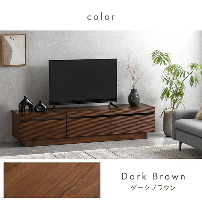 ダークブラウン木製テレビ台 幅約180cm 幅180cm］テレビ台 完成品 アッシュ 木製 北欧 ロータイプ