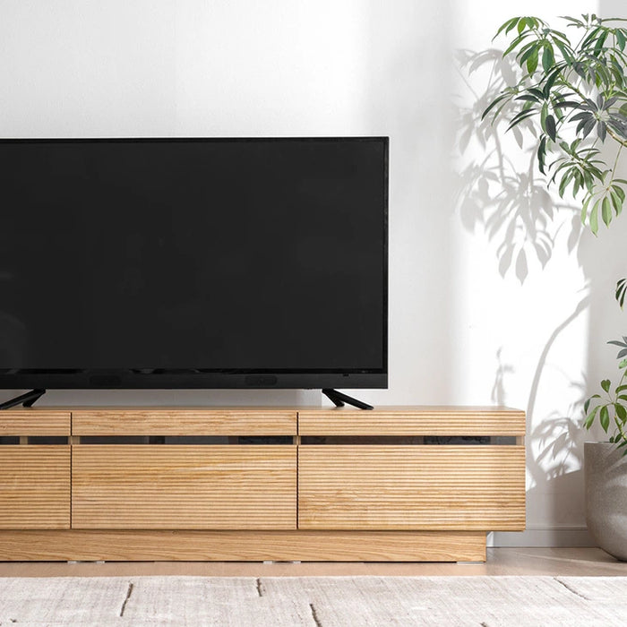 ［幅180cm］テレビ台 完成品 アッシュ 木製 北欧 ロータイプ キャビネット テレビボード【超大型商品】〔71020060〕