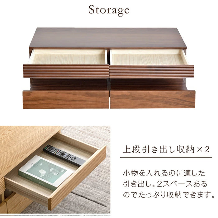 ［幅105］ センターテーブル 完成品 天然木 アッシュ 収納付き テーブル ローテーブル リビングテーブル 【超大型商品】〔71020061〕
