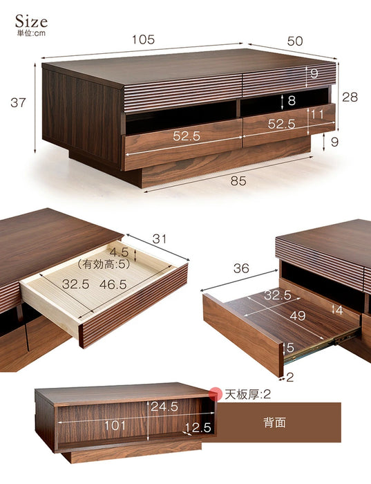 ［幅105］ センターテーブル 完成品 天然木 アッシュ 収納付き テーブル ローテーブル リビングテーブル 【超大型商品】〔71020061〕