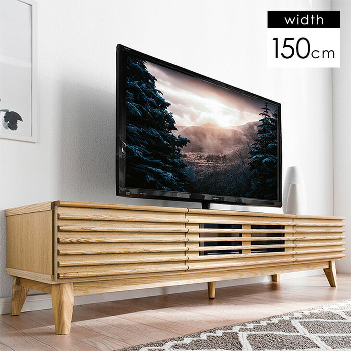 [幅150cm] テレビ台 完成品 アッシュ 無垢材  【超大型商品】 〔71020066〕