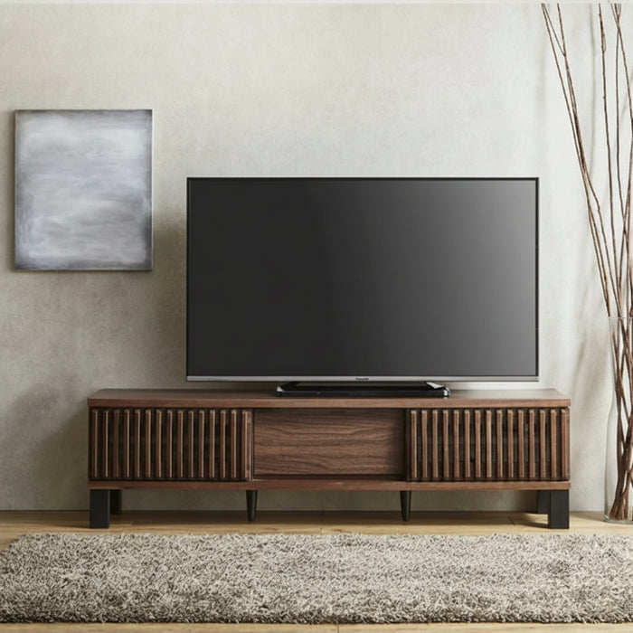 ［幅150cm］テレビ台 天然木 完成品 ローボード 北欧 モダン 脚付き【超大型商品】〔71050005〕