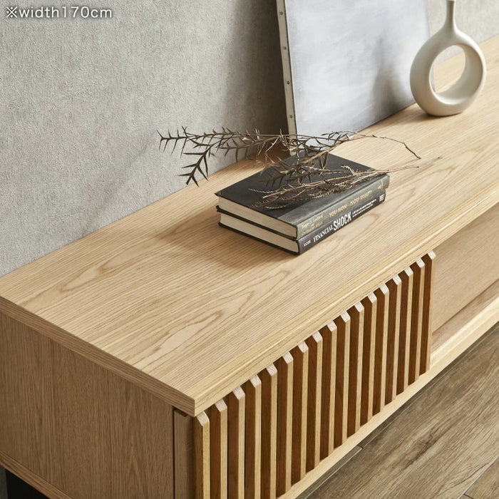 ［幅150cm］テレビ台 天然木 完成品 ローボード 北欧 モダン 脚付き【超大型商品】〔71050005〕