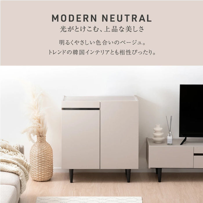 木目調 サイドボード 傷に強いメラミン天板 完成品 80cm キャビネット チェスト サイドチェスト【超大型商品】〔71050009a〕